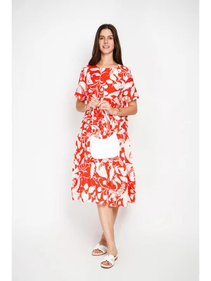ASSUILI Sukienka w kolorze biało-czerwonym rozmiar: 40