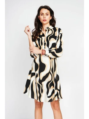 ASSUILI Sukienka w kolorze żółto-biało-czarnym rozmiar: 38