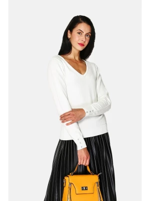 ASSUILI Sweter w kolorze białym rozmiar: 40