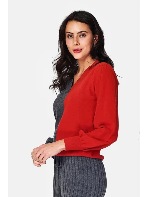 ASSUILI Sweter w kolorze czerwono-szarym rozmiar: 42