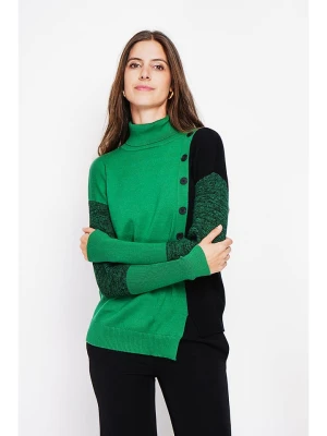 ASSUILI Sweter w kolorze zielono-czarnym rozmiar: 36