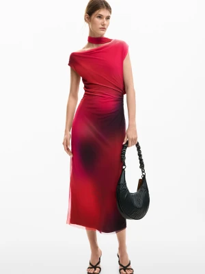 Asymetryczna drapowana sukienka Desigual