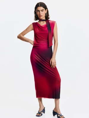 Asymetryczna drapowana sukienka Desigual