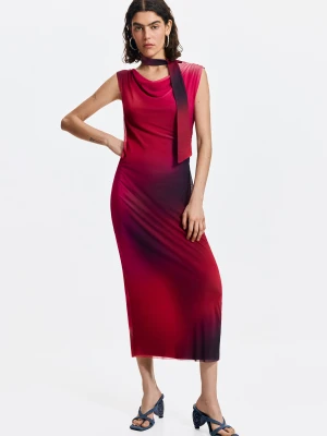 Asymetryczna drapowana sukienka Desigual