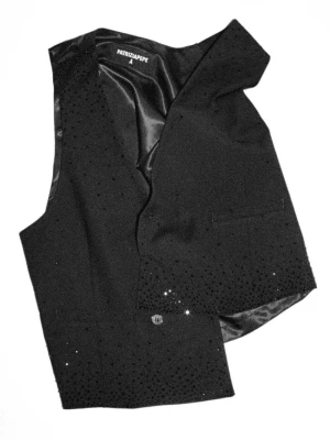 Asymetryczna kamizelka z tkaniny frescolana z kryształkami PATRIZIA PEPE