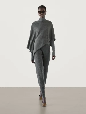 Asymetryczna Kaszmirowa Peleryna - Szary - - Massimo Dutti - Kobieta