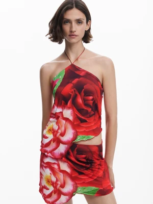 Asymetryczna koszulka Tyler McGillivary Desigual czerwony
