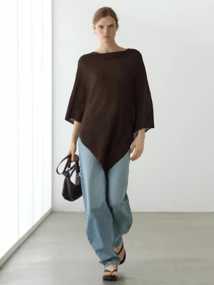 Asymetryczna Peleryna Z Bawełny - Brązowy - - Massimo Dutti - Kobieta