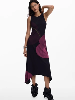 Asymetryczna sukienka makowa Desigual