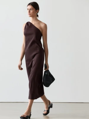 Asymetryczna Sukienka Z Domieszką Lnu - Multicolor - - Massimo Dutti - Kobieta