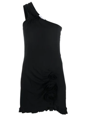 Asymetryczna sukienka z kwiatowymi aplikacjami Blumarine