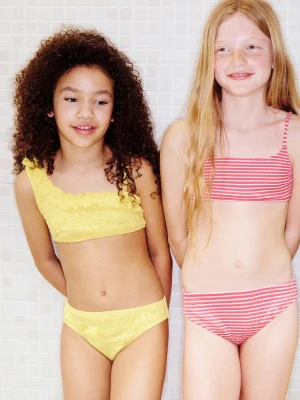 Asymetryczne ażurowe bikini żółty - Dzieci - lata - MANGO KIDS