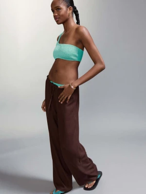 Asymetryczne bikini z figami ze średnim stanem turkusowy - Dziewczyna - - MANGO TEEN