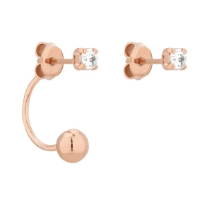 Asymetryczne kolczyki z kryształkami SWAROVSKI® CRYSTAL z różowego złota SOTHO