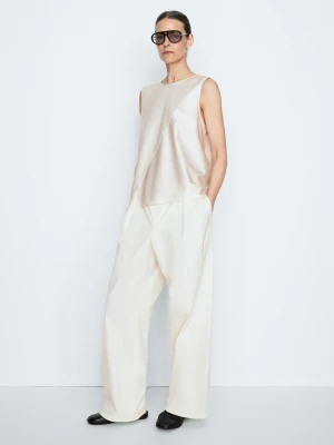 Asymetryczny Kopertowy Top - Studio - Surowy - Massimo Dutti - Female