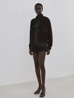 Asymetryczny sweter z golfem antracytowy - Kobieta - - MANGO