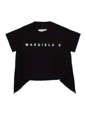 Asymetryczny T-shirt z efektem pikseli logo MM6 Maison Margiela