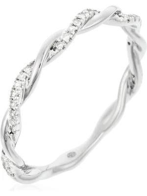 ATELIER DU DIAMANT Złoty pierścionek "Entrotillement" z diamentami rozmiar: 62 srebrny