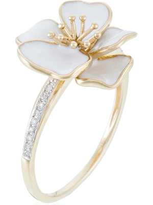LA MAISON DE LA JOAILLERIE Złoty pierścionek "Orchidée" z diamentami rozmiar: 60