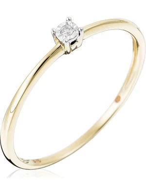 LA MAISON DE LA JOAILLERIE Złoty pierścionek "Pure" z diamentem rozmiar: 48