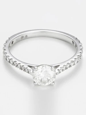 ATELIER DU DIAMANT Złoty pierścionek "Solitaire Royal" z diamentami rozmiar: 48 srebrny