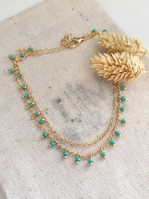 atelier MIU Pozłacana bransoletka z elementami ozdobnymi na kostkę rozmiar: onesize