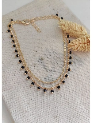 atelier MIU Pozłacana bransoletka z elementami ozdobnymi na kostkę rozmiar: onesize