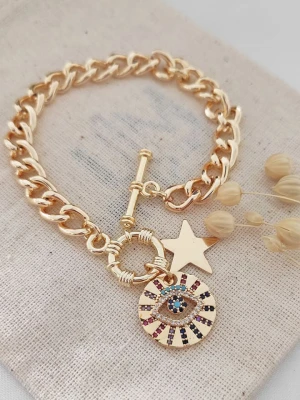 atelier MIU Pozłacana bransoletka z elementami ozdobnymi rozmiar: onesize