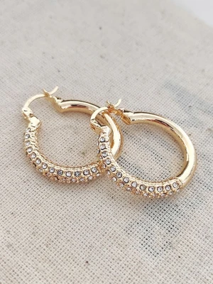 atelier MIU Pozłacane kolczyki-kreole z cyrkoniami rozmiar: onesize