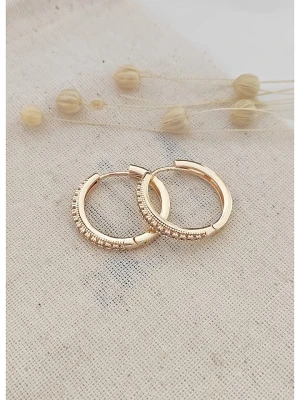 atelier MIU Pozłacane kolczyki-kreole z cyrkoniami rozmiar: onesize złoty