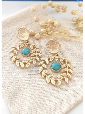 atelier MIU Pozłacane kolczyki-wkrętki z turkusami rozmiar: onesize