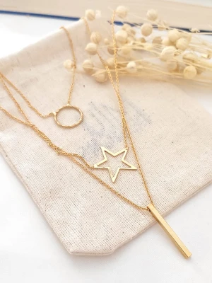 atelier MIU Pozłacany naszyjnik z elementami ozdobnymi - dł. 55 cm rozmiar: onesize