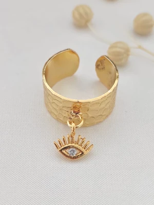 atelier MIU Pozłacany pierścionek z cyrkonią rozmiar: onesize