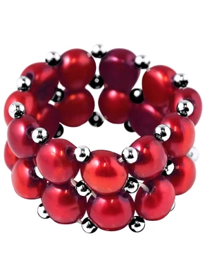 ATELIERS SAINT GERMAIN Pierścionek perłowy w kolorze czerwonym rozmiar: onesize