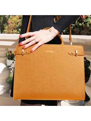 ATELIERS SAINT GERMAIN Skórzana torebka w kolorze karmelowym - 33 x 26 x 12 cm rozmiar: onesize