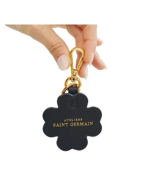 ATELIERS SAINT GERMAIN Skórzany brelok w kolorze czarnym do kluczy - dł. 12 cm rozmiar: onesize