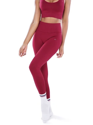 Athleas Legginsy sportowe "Mya" w kolorze czerwonym rozmiar: L/XL