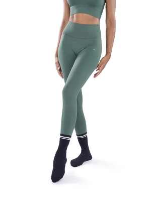 Athleas Legginsy sportowe "Mya" w kolorze khaki rozmiar: M/L