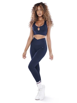Athleas Legginsy sportowe "Samira" w kolorze granatowym rozmiar: L/XL