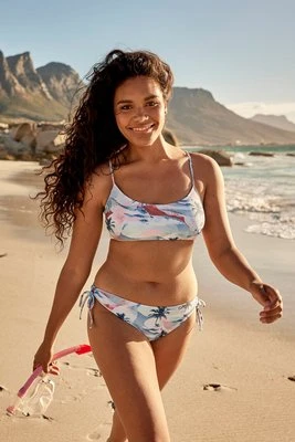 Atlantic damskie bikini z nadrukiem i wiązaniem z tyłu - Blue Animal