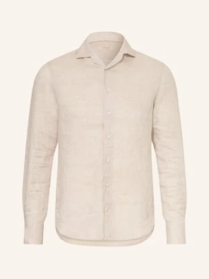 Aurélien Koszula Lniana O Kroju Slim Fit beige