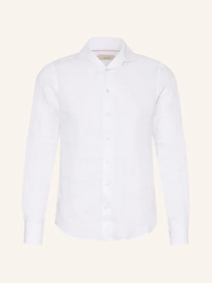 Aurélien Koszula Lniana O Kroju Slim Fit weiss