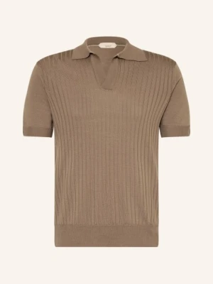 Aurélien Sweter Polo Z Dzianiny Z Wełny Merynosowej beige