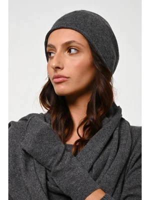AUTHENTIC CASHMERE Kaszmirowa czapka "Pinier" w kolorze antracytowym rozmiar: onesize