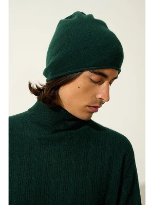 AUTHENTIC CASHMERE Kaszmirowa czapka "Pinier" w kolorze ciemnozielonym rozmiar: onesize