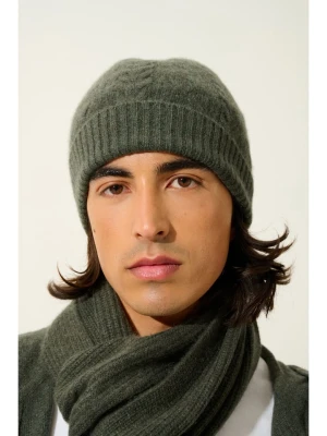 AUTHENTIC CASHMERE Kaszmirowa czapka "Scott" w kolorze zielonym rozmiar: onesize