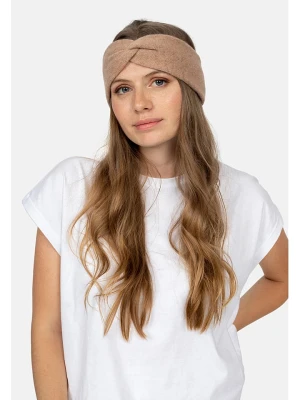 AUTHENTIC CASHMERE Kaszmirowa opaska "Lana" w kolorze jasnobrązowym na czoło rozmiar: onesize