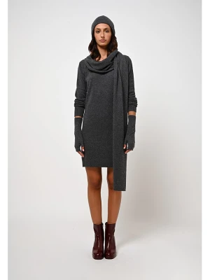 AUTHENTIC CASHMERE Kaszmirowa sukienka "Armet" w kolorze antracytowym rozmiar: L