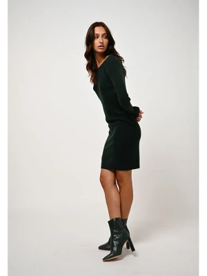 AUTHENTIC CASHMERE Kaszmirowa sukienka "Armet" w kolorze ciemnozielonym rozmiar: M