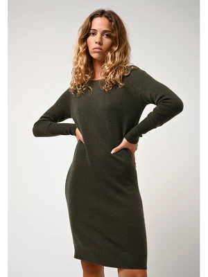 AUTHENTIC CASHMERE Kaszmirowa sukienka "Armet" w kolorze khaki rozmiar: M